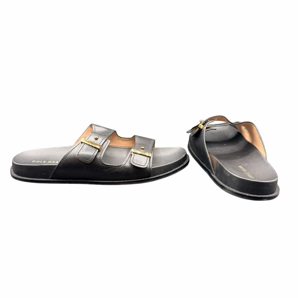 Cole Haan Grand 360 Black Leather Slide Sandals Women’s 10B